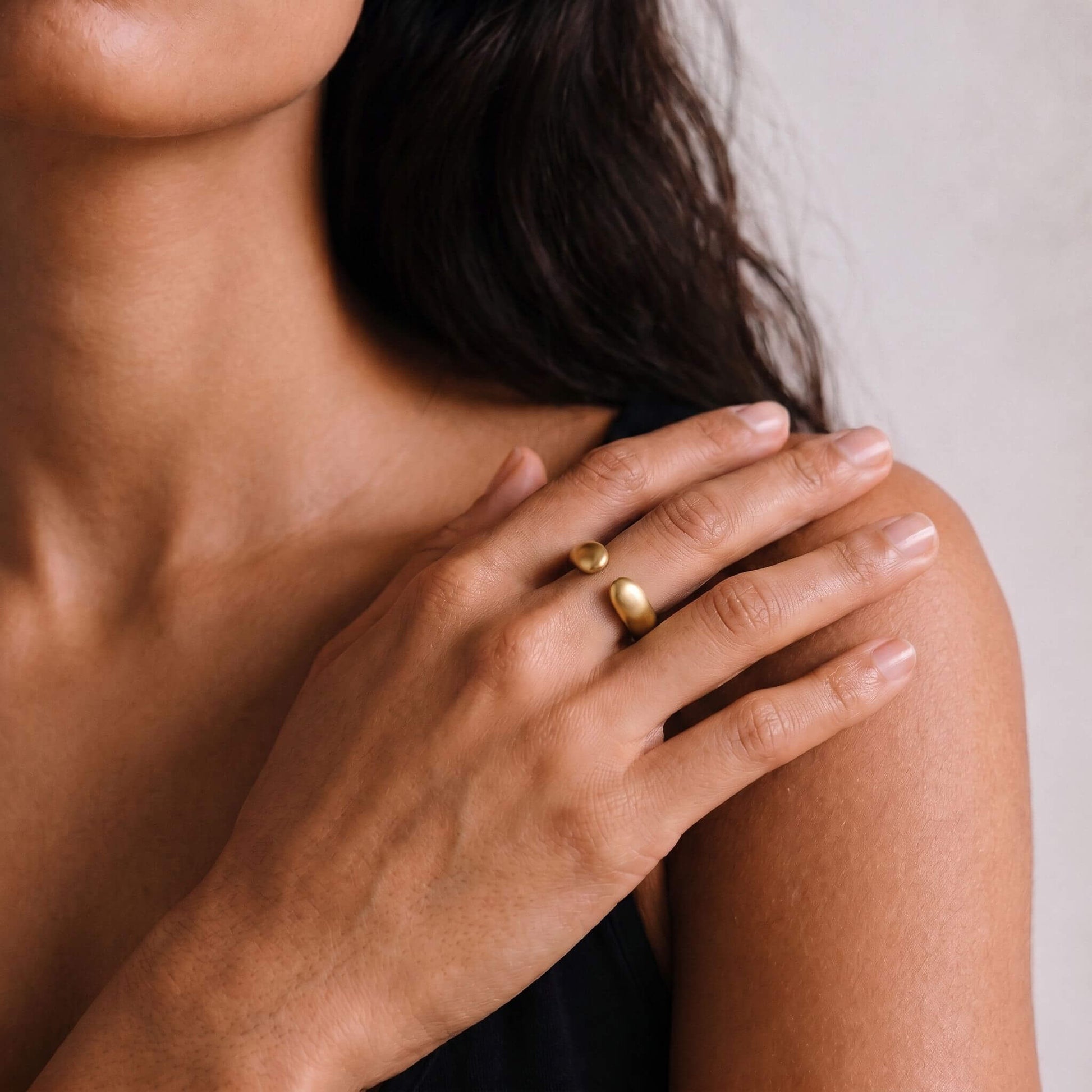 Brass Open Droplet Ring | Amana - EcoDunia