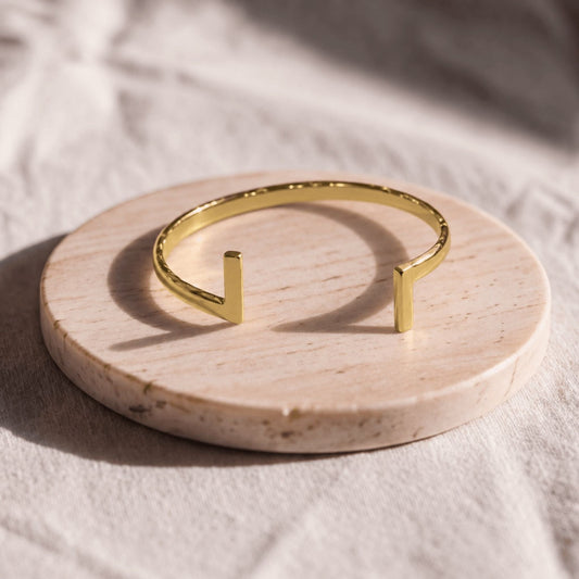 Double Bar Brass Cuff Bracelet | Hawa