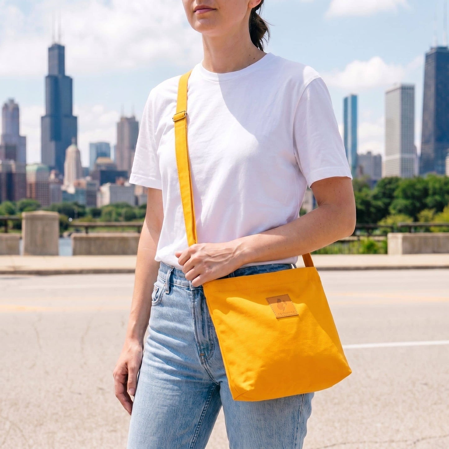 Canvas Mini Crossbody Bag for Men & Women | Amani #color_orange