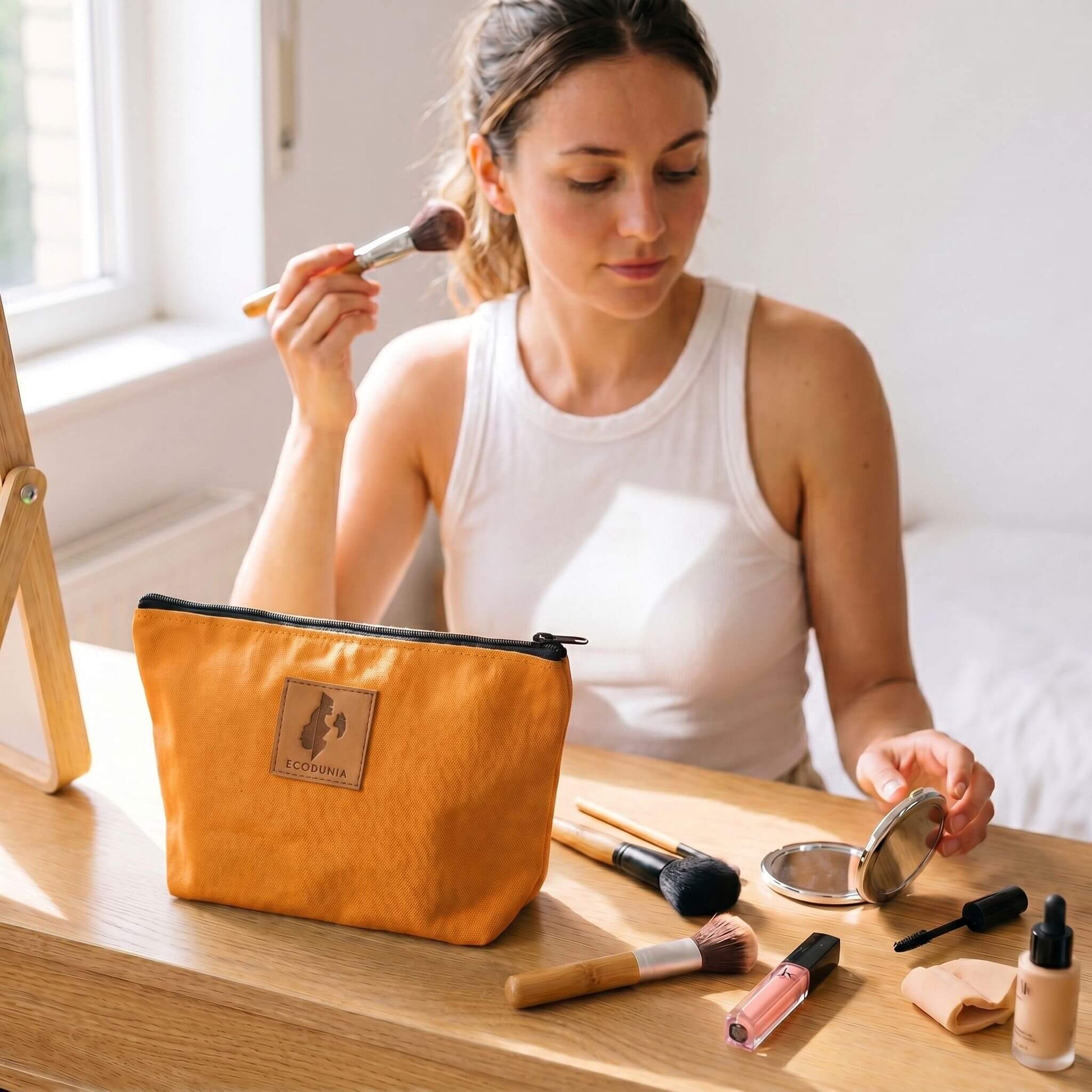 Ren Canvas Makeup Bag Ecodunia #color_orange