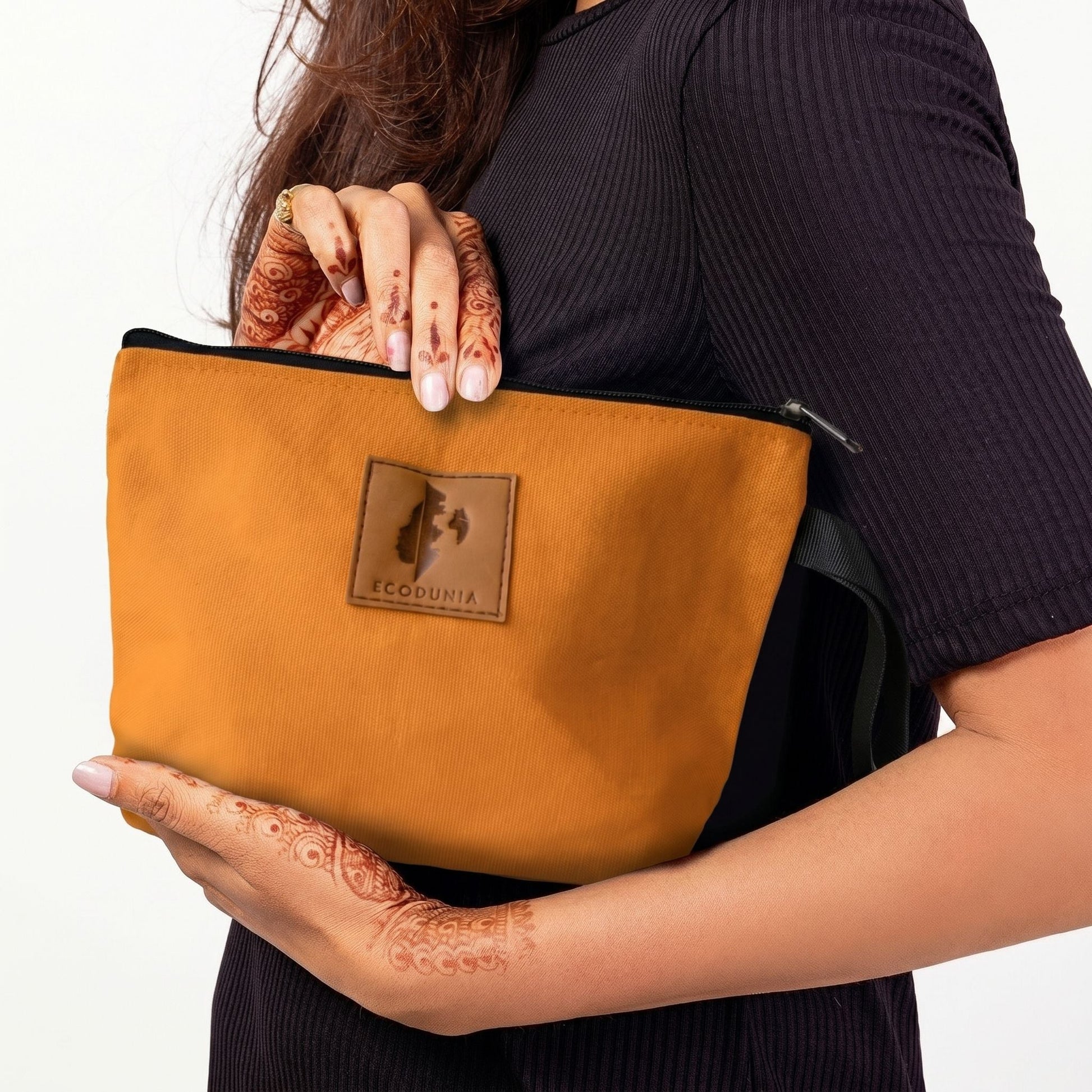 Ren Canvas Makeup Bag Ecodunia #color_orange