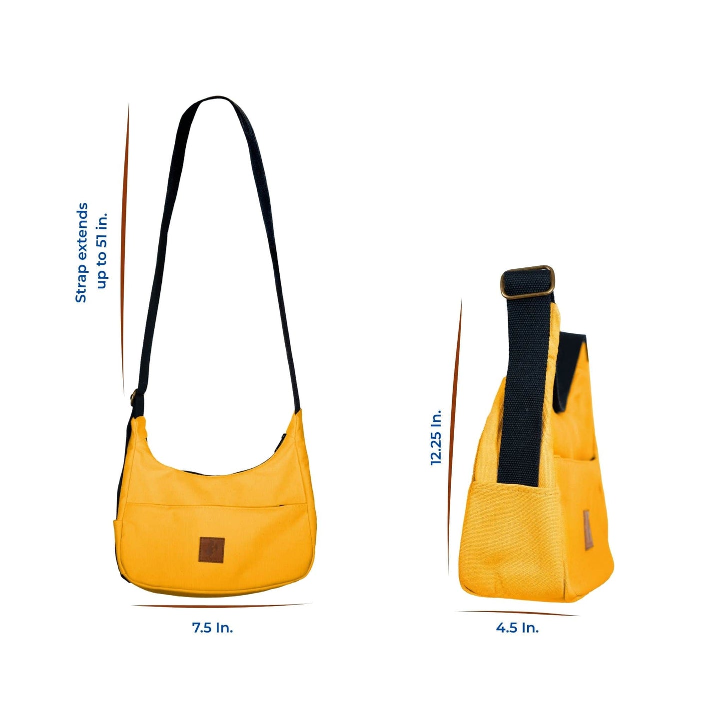 Orange Canvas Shoulder Crescent Bag #color_orange
