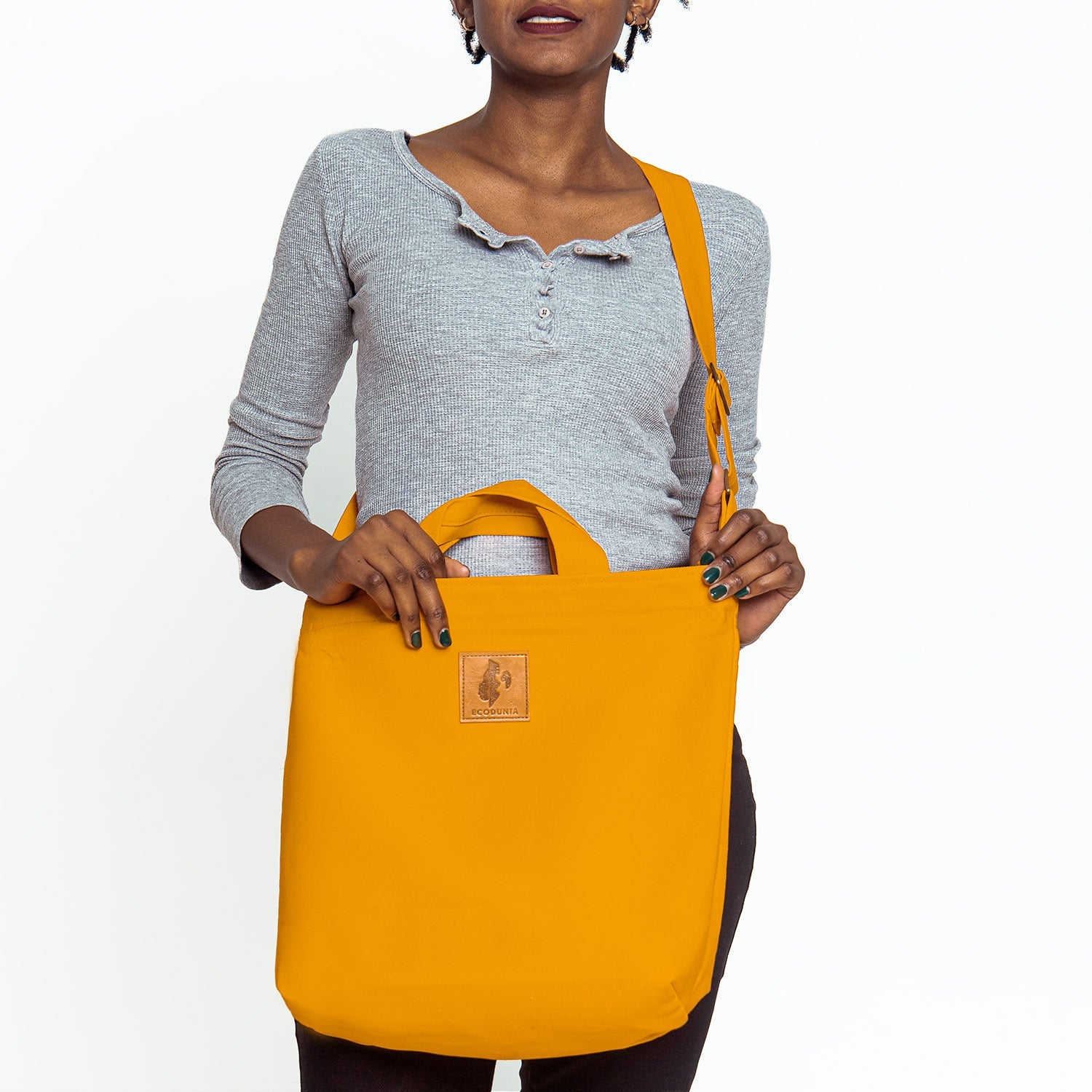 Canvas Carry-All Crossbody Bag for Men & Women | Amani #color_orange