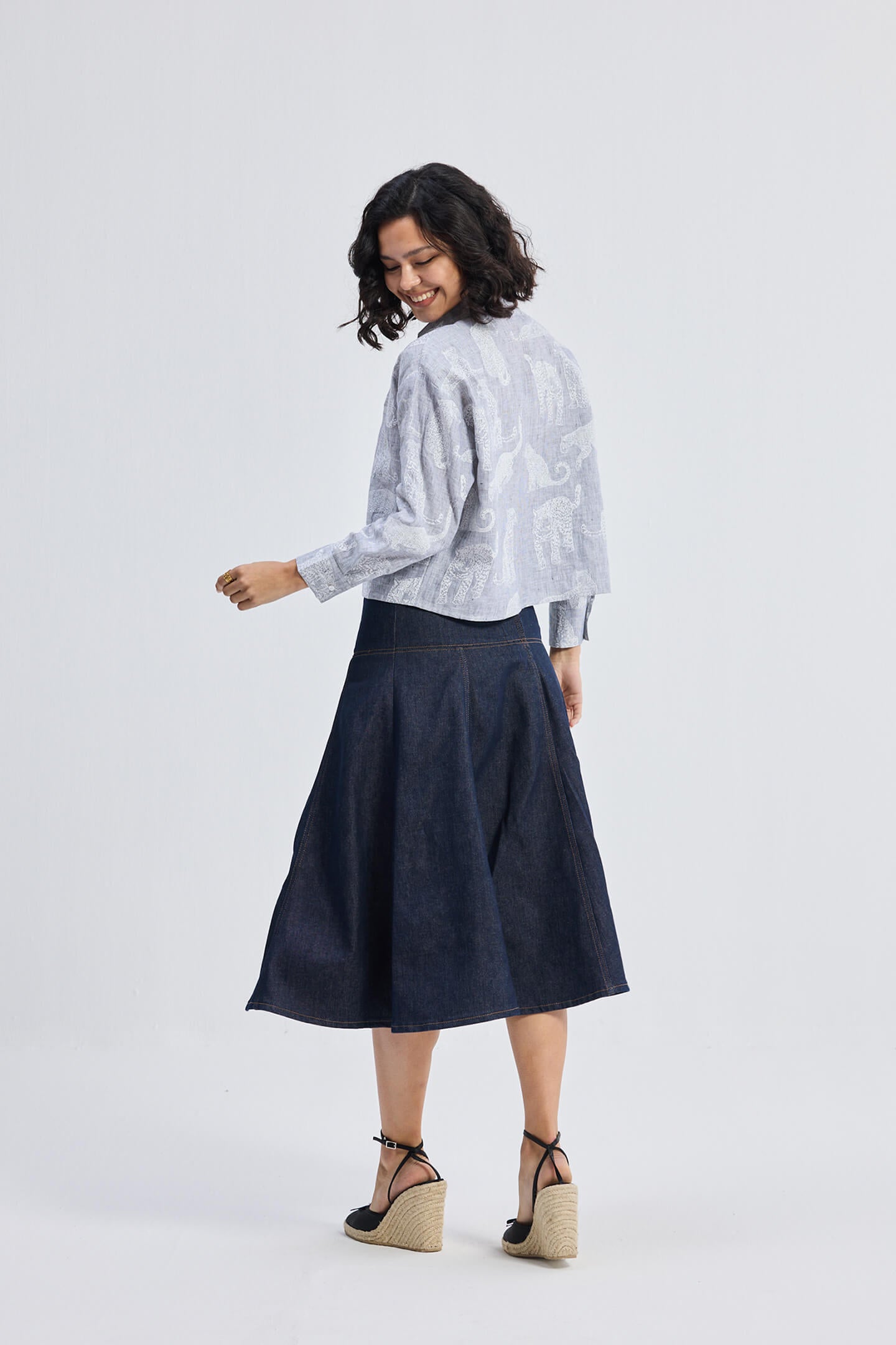 Oversized Boxy-fit Shirt in Animal Print