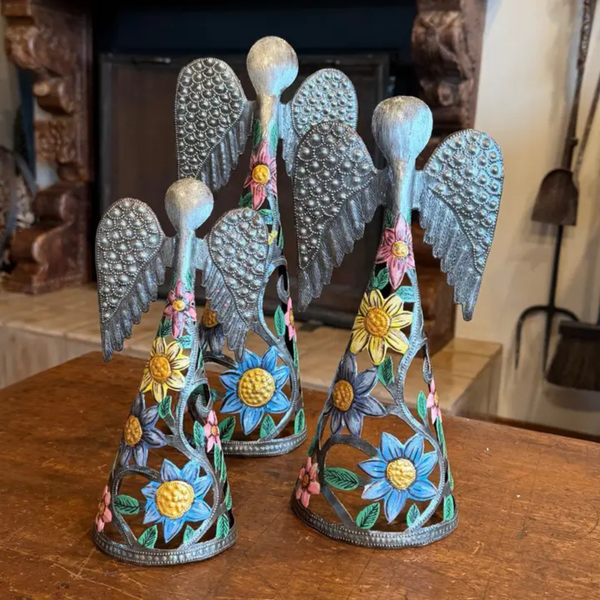 Set of 3 Standing Angels – Handmade Haitian Metal Tabletop