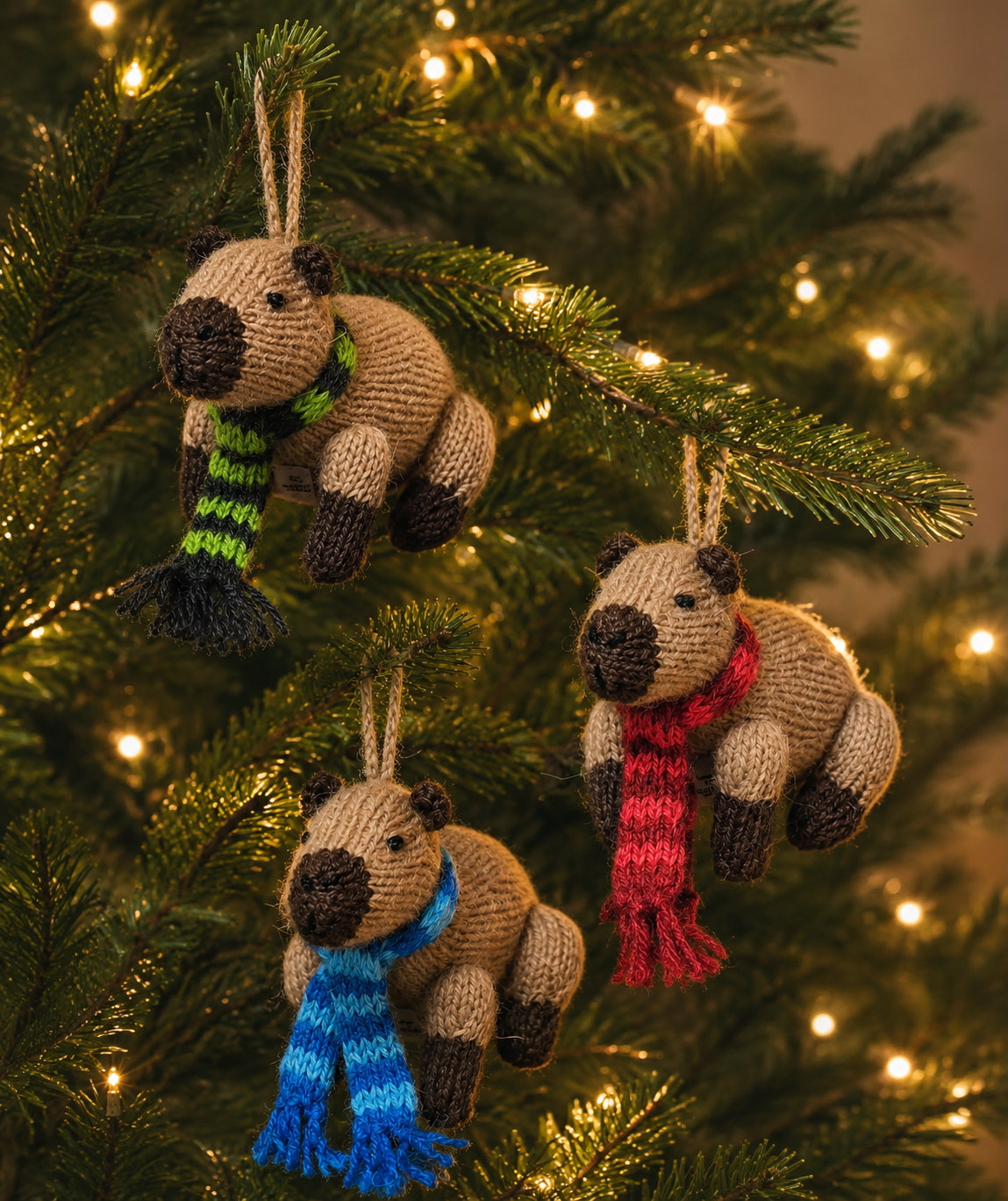 Capybara Ornaments, set of 3