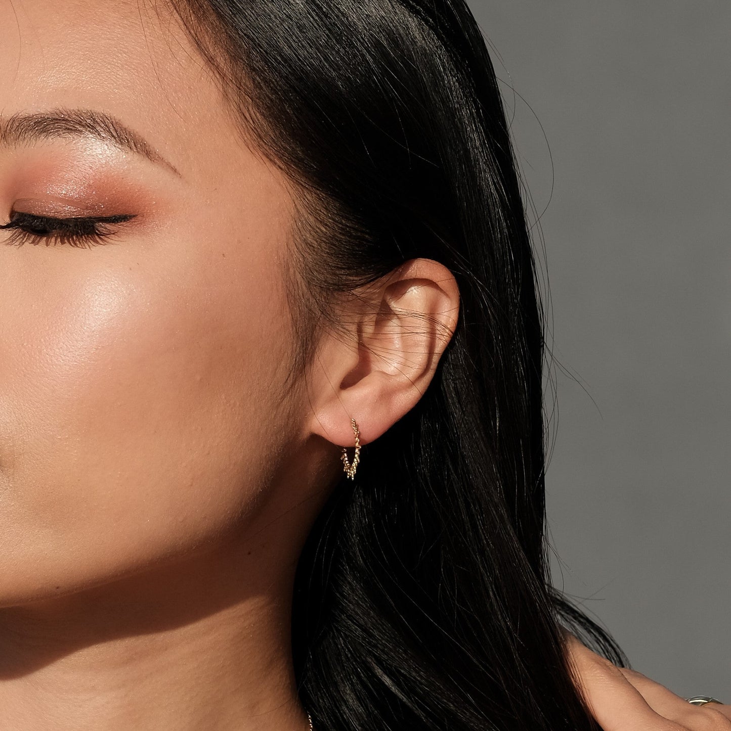 Beads Spikes Hoop Earrings