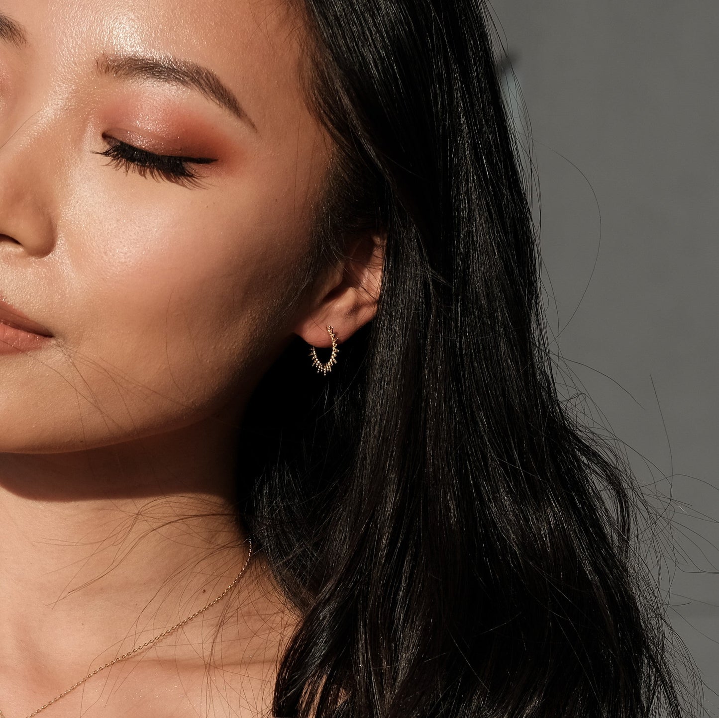 Beads Spikes Hoop Earrings
