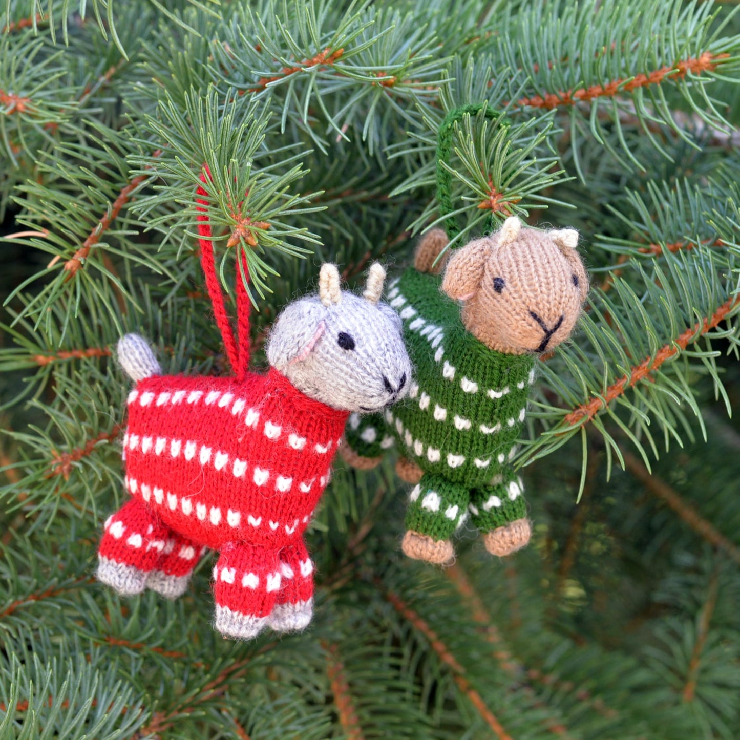 Baby Goats in Pajamas Ornaments, set of 2