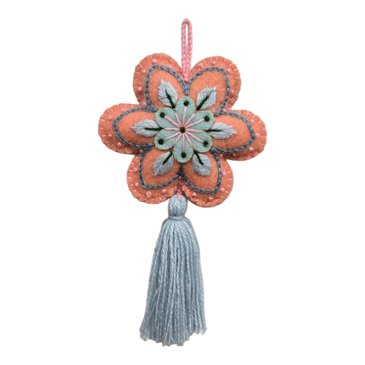 Embroidered Flower Sachet, Pink