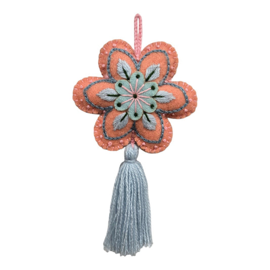 Embroidered Flower Sachet, Pink