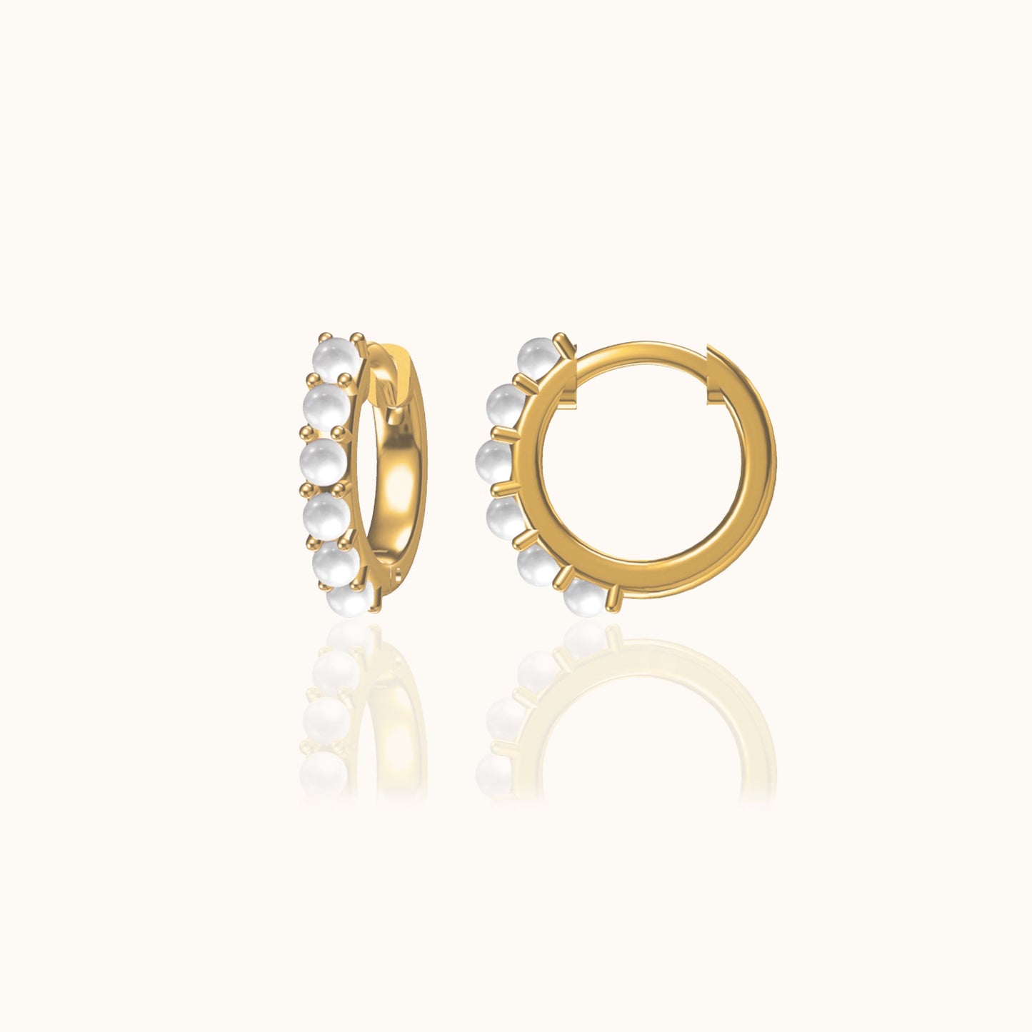 Natural Pearl Embellished Hoop Earrings