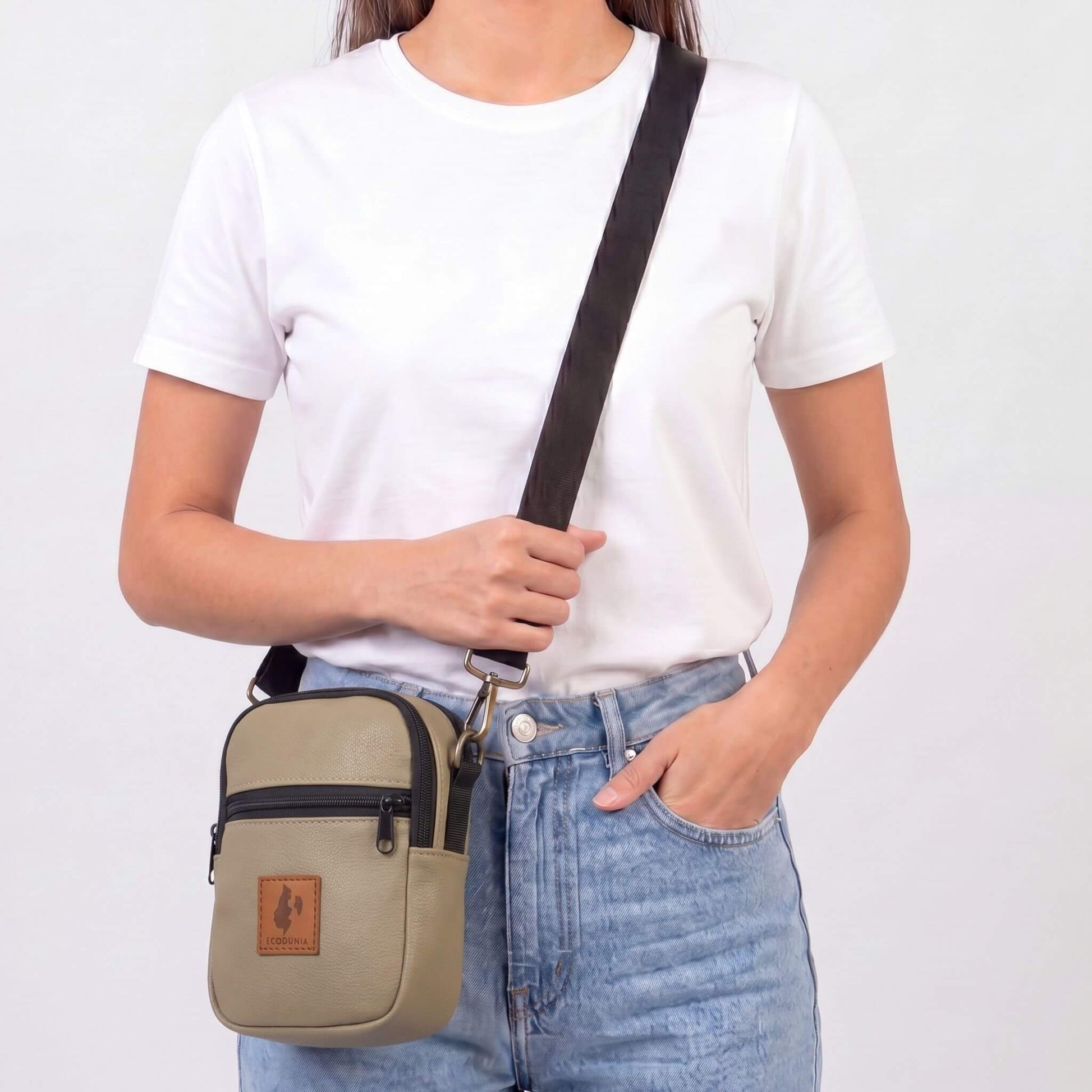 Rozi Vegan Leather Crossbody Bag 1L #color_pebble-latte
