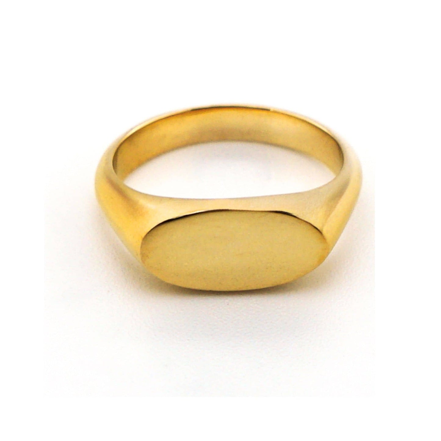 Smooth Brass Narrow Signet Ring | Bedi - EcoDunia