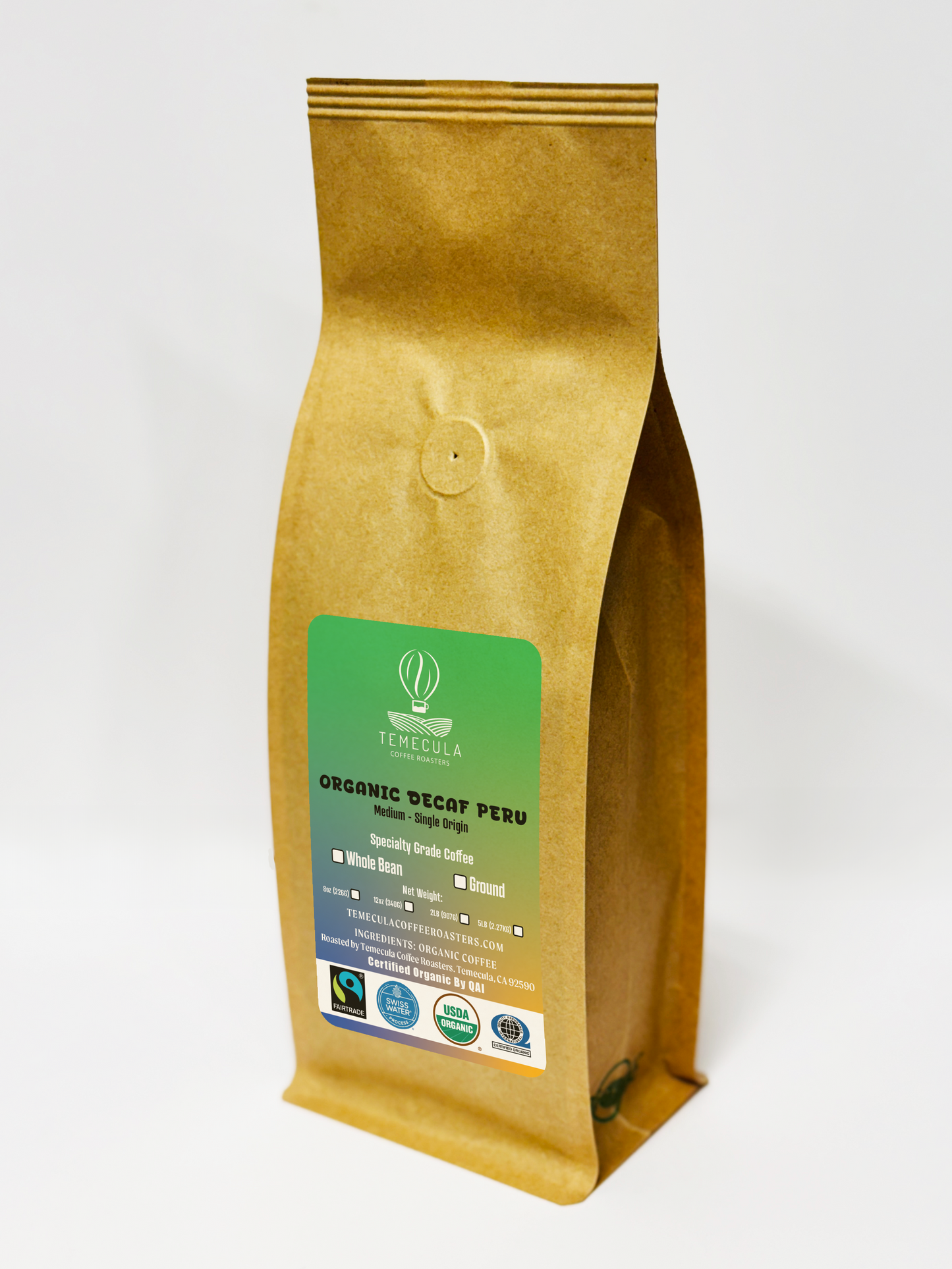 Organic Fairtrade® Peru Decaf (Swiss Water® Process) - Medium Roast