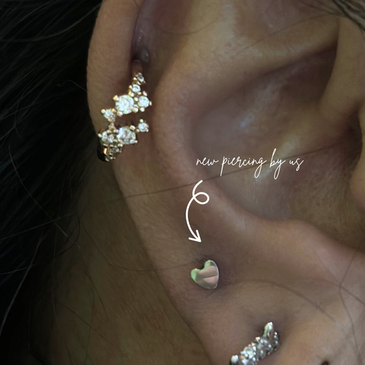 Petite Heart Threadless Labret Titanium Flat Back Earring