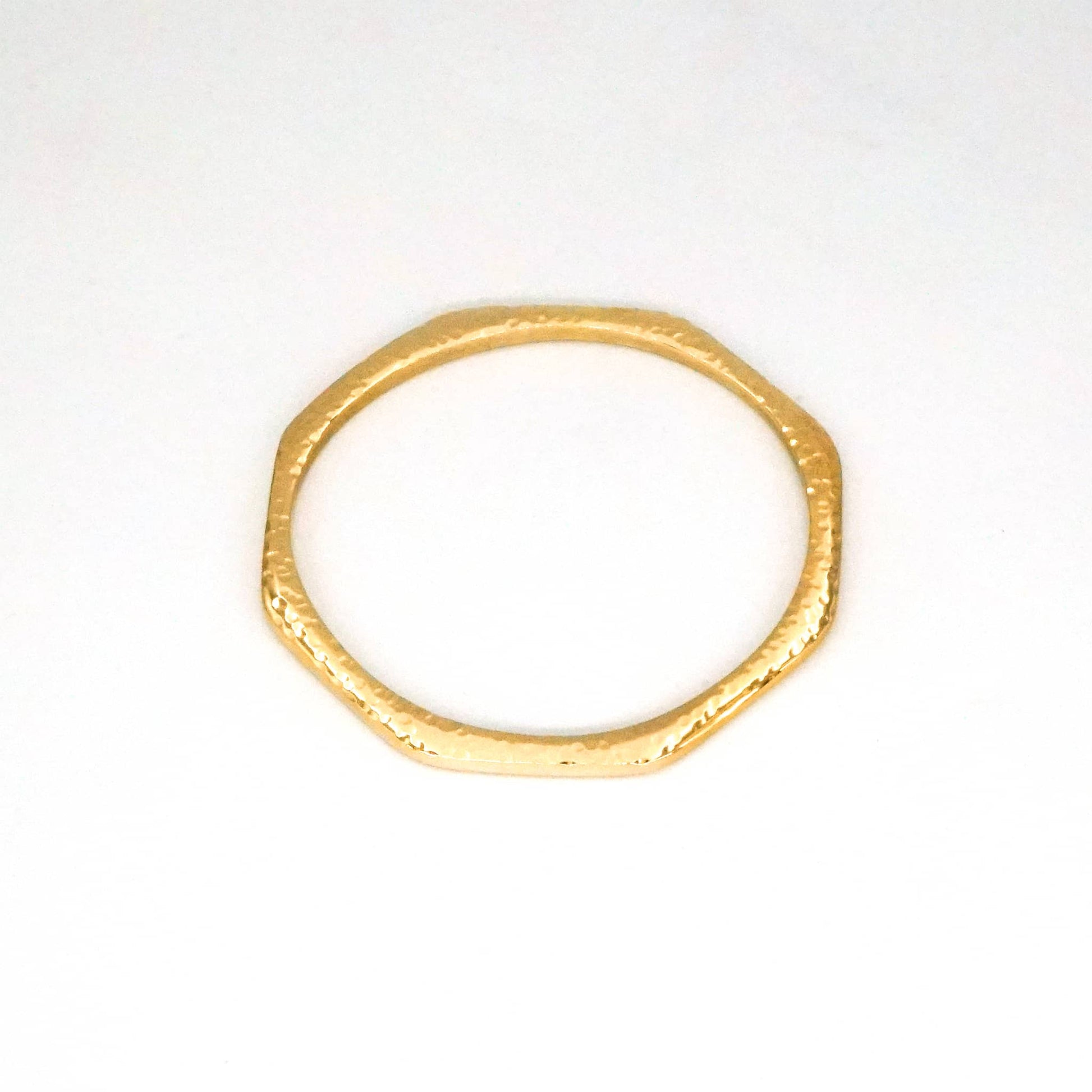 Pia Brass Hand-Hammered Stackable Bangle for Women