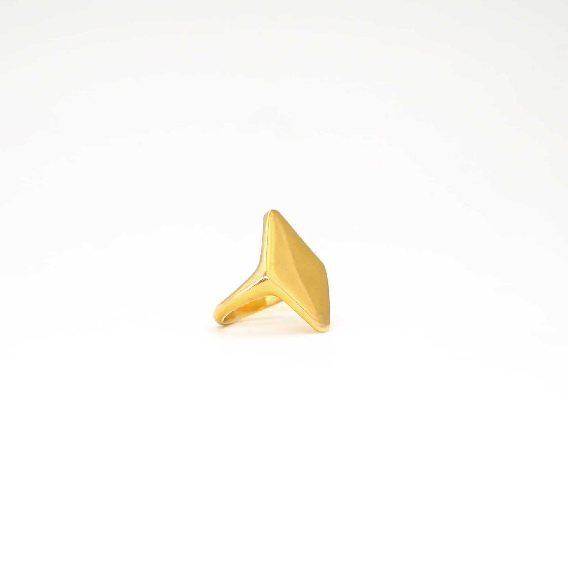 Brass Double Triangle Pyramid Ring | Pia Ecodunia