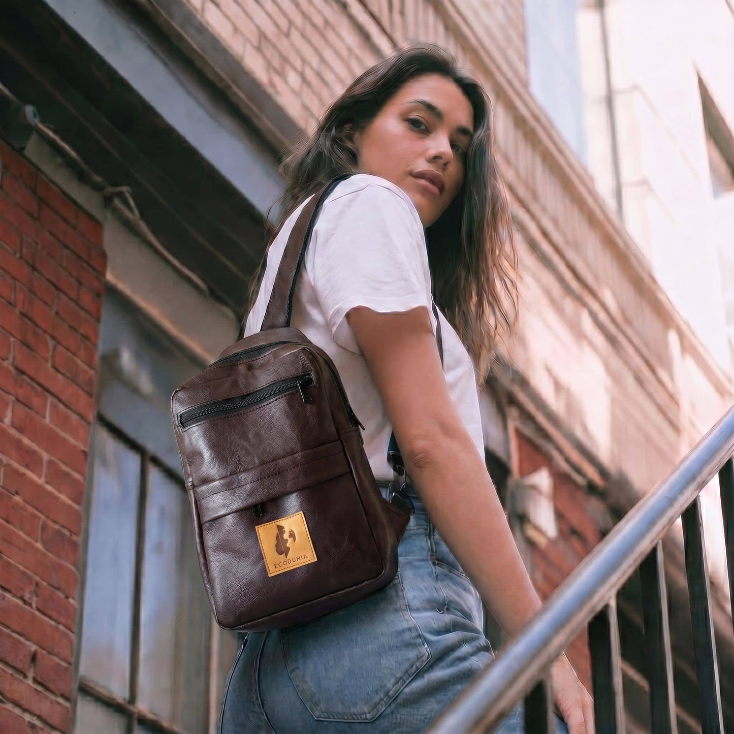Umoja plum vegan leather men crossbody sling bag #color_plum