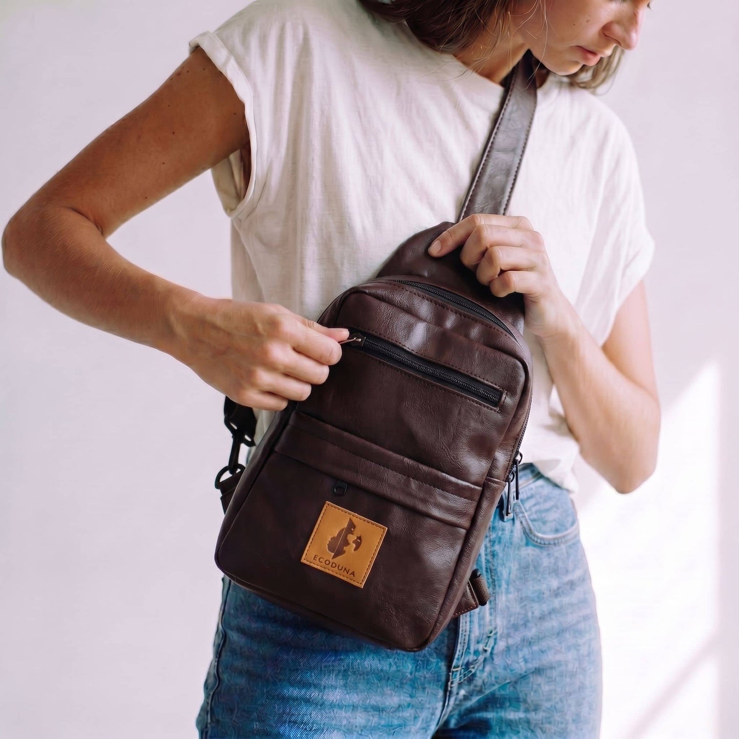 Umoja plum vegan leather men crossbody sling bag #color_plum