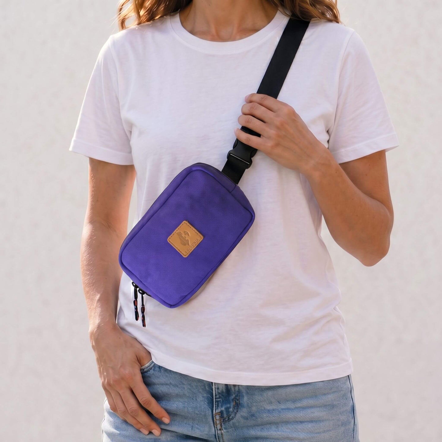 Canvas Crossbody Belt Bag Pouch, The Everywhere Belt Bag #color_purple