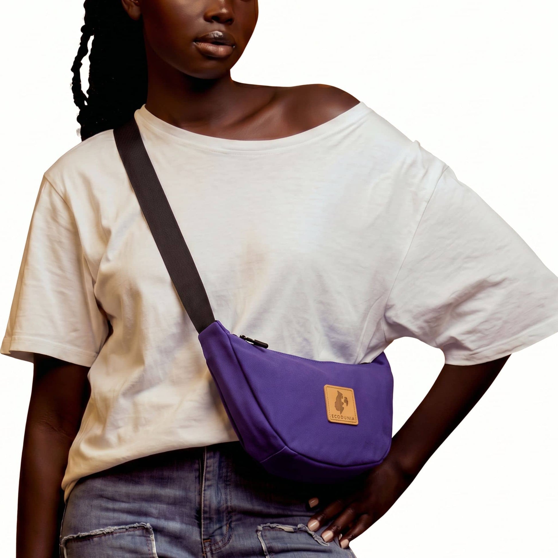 Purple Canvas Round Mini Shoulder Bag #color_purple
