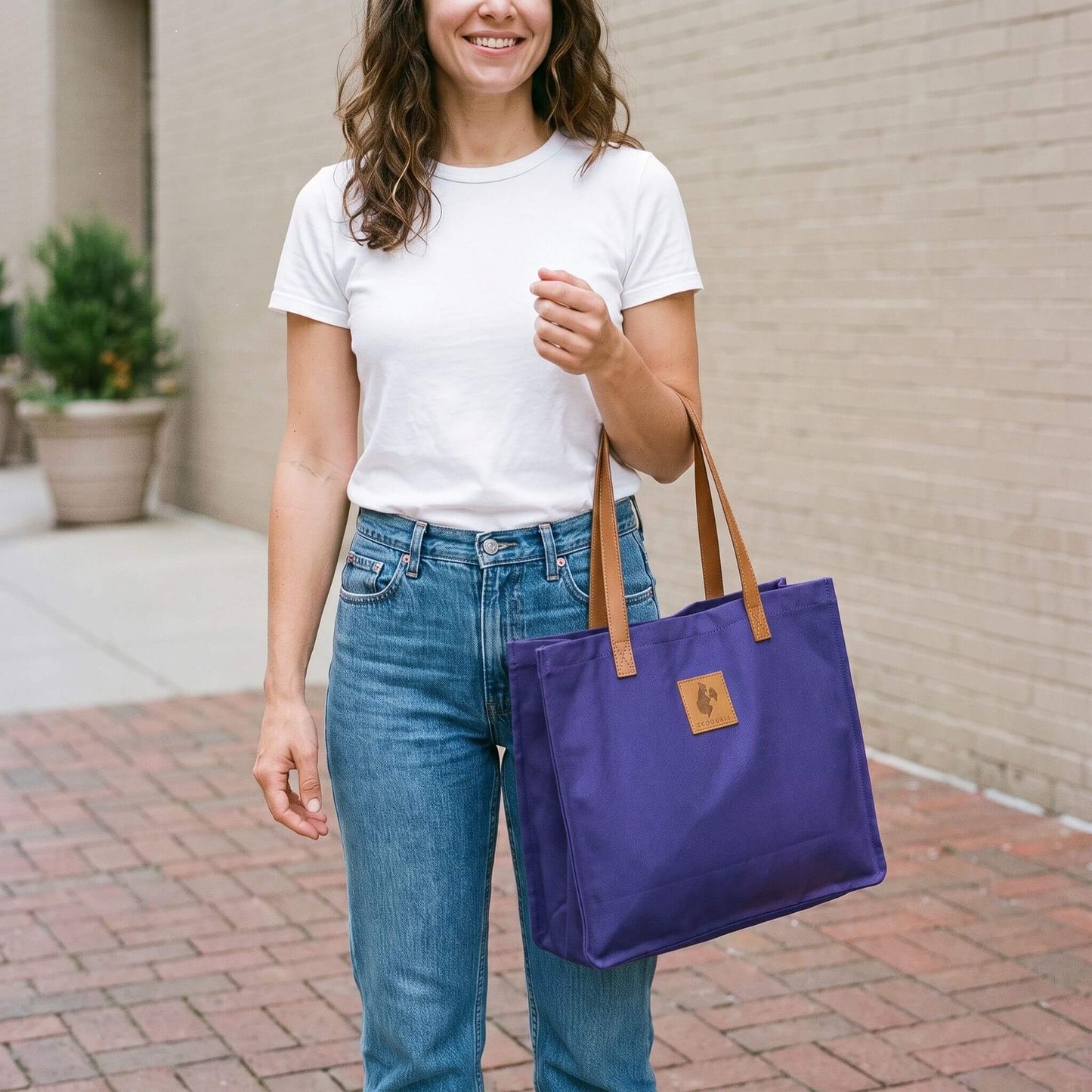 High Quality Canvas Tote Bags for Women  EcoDunia #color_purple