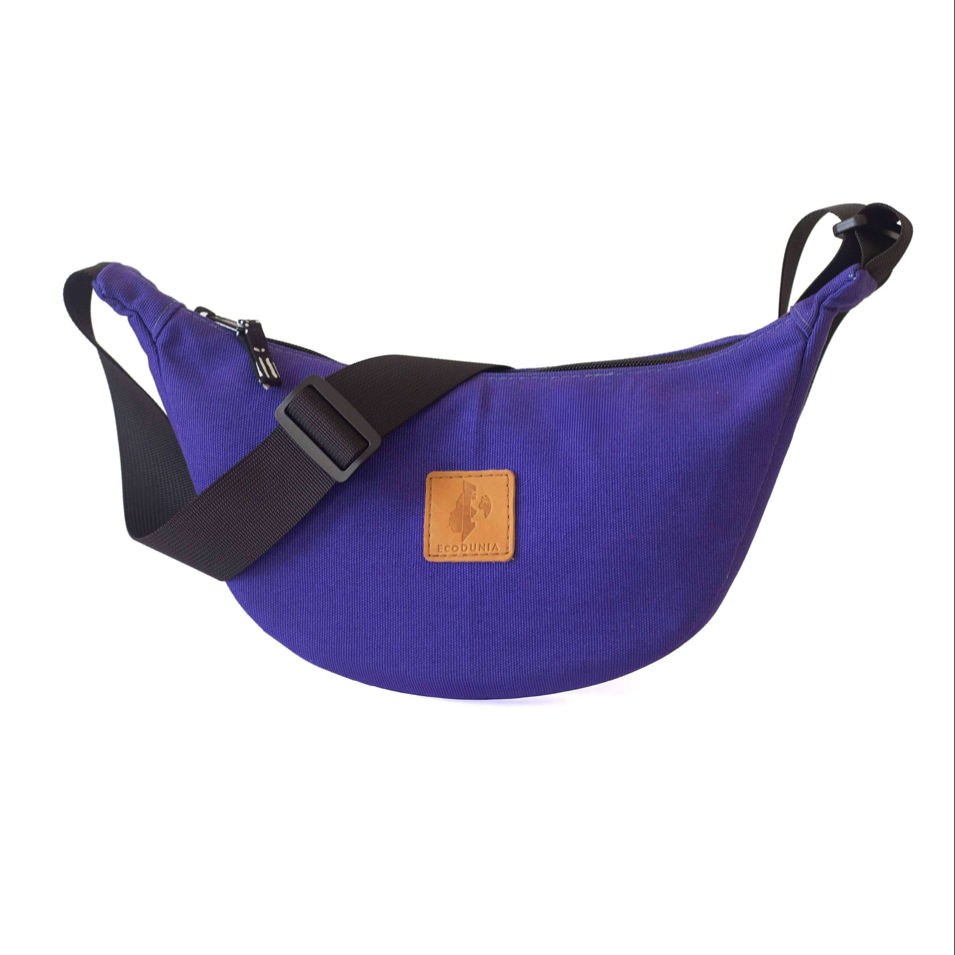 Purple Canvas Round Mini Shoulder Bag #color_purple