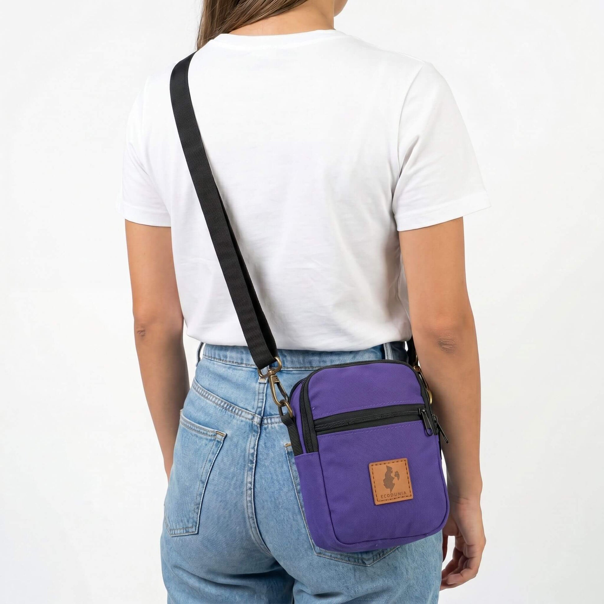 Rozi Canvas Crossbody Bag 1L | Mini Shoulder Bag #color_purple