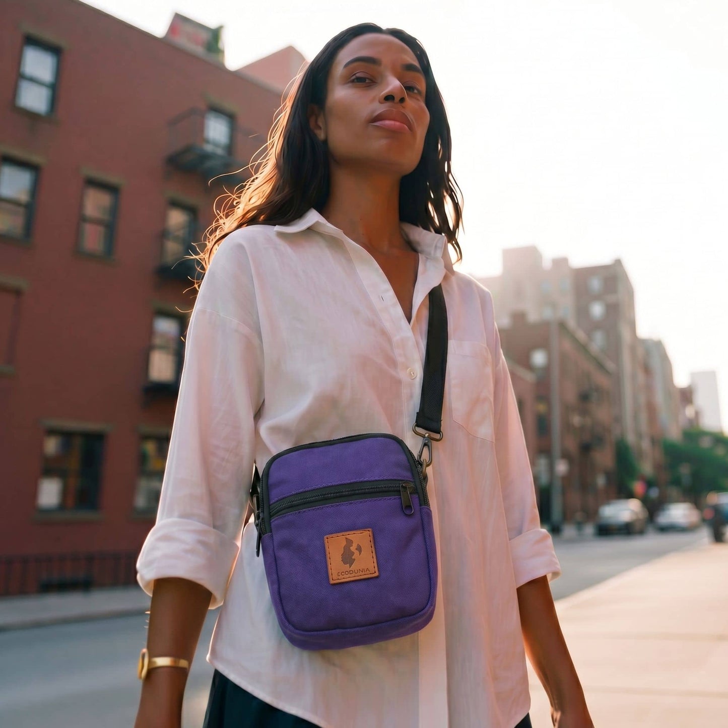 Rozi Canvas Crossbody Bag 1L | Mini Shoulder Bag #color_purple