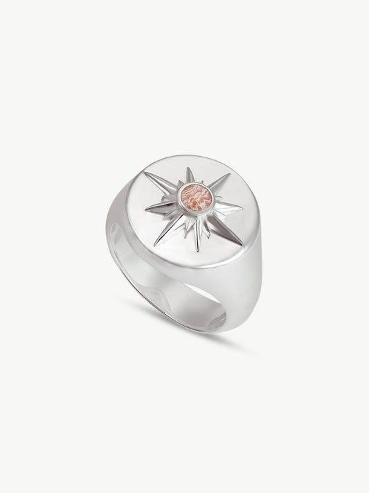 Sterling Silver Pink Rhodochrosite Ring - Astrid | No More Nobody