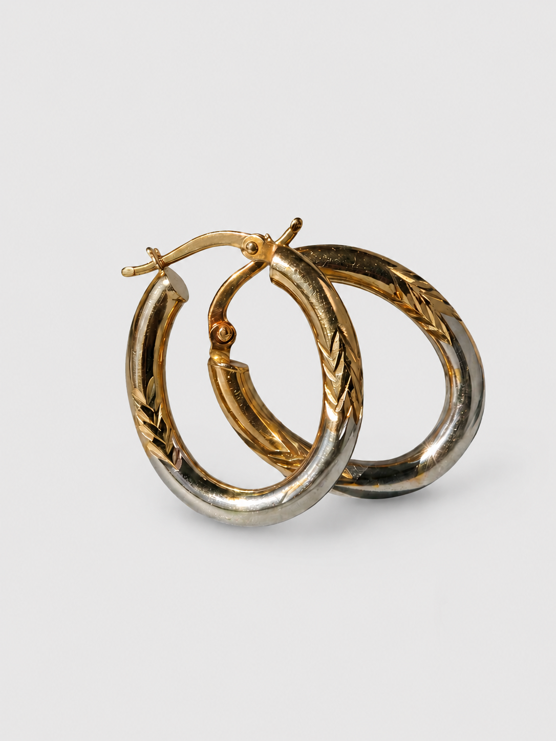 Two tone Hoop Earrings – Ray | No More Nobody