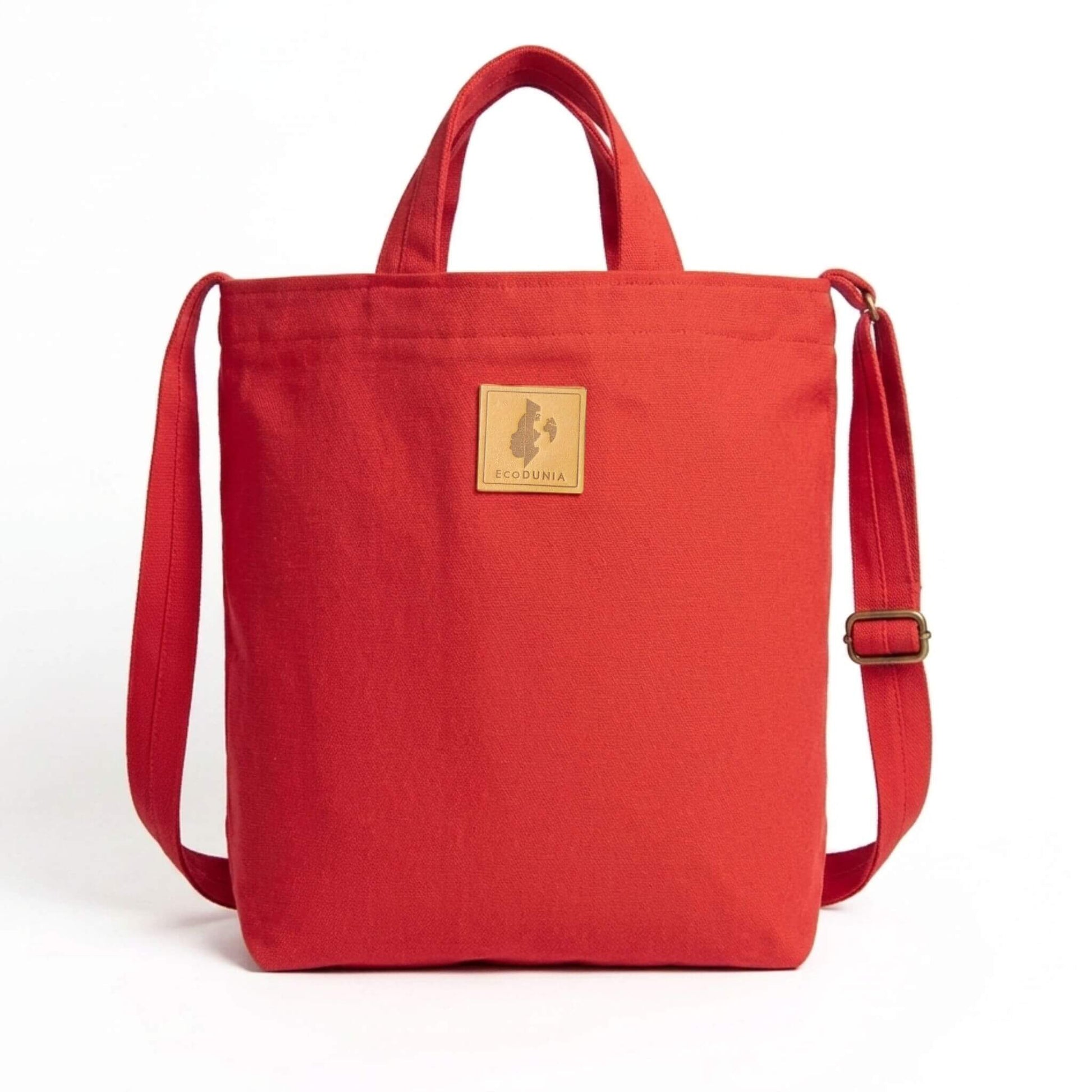 Canvas Carry-All Crossbody Bag for Men & Women | Amani #color_red