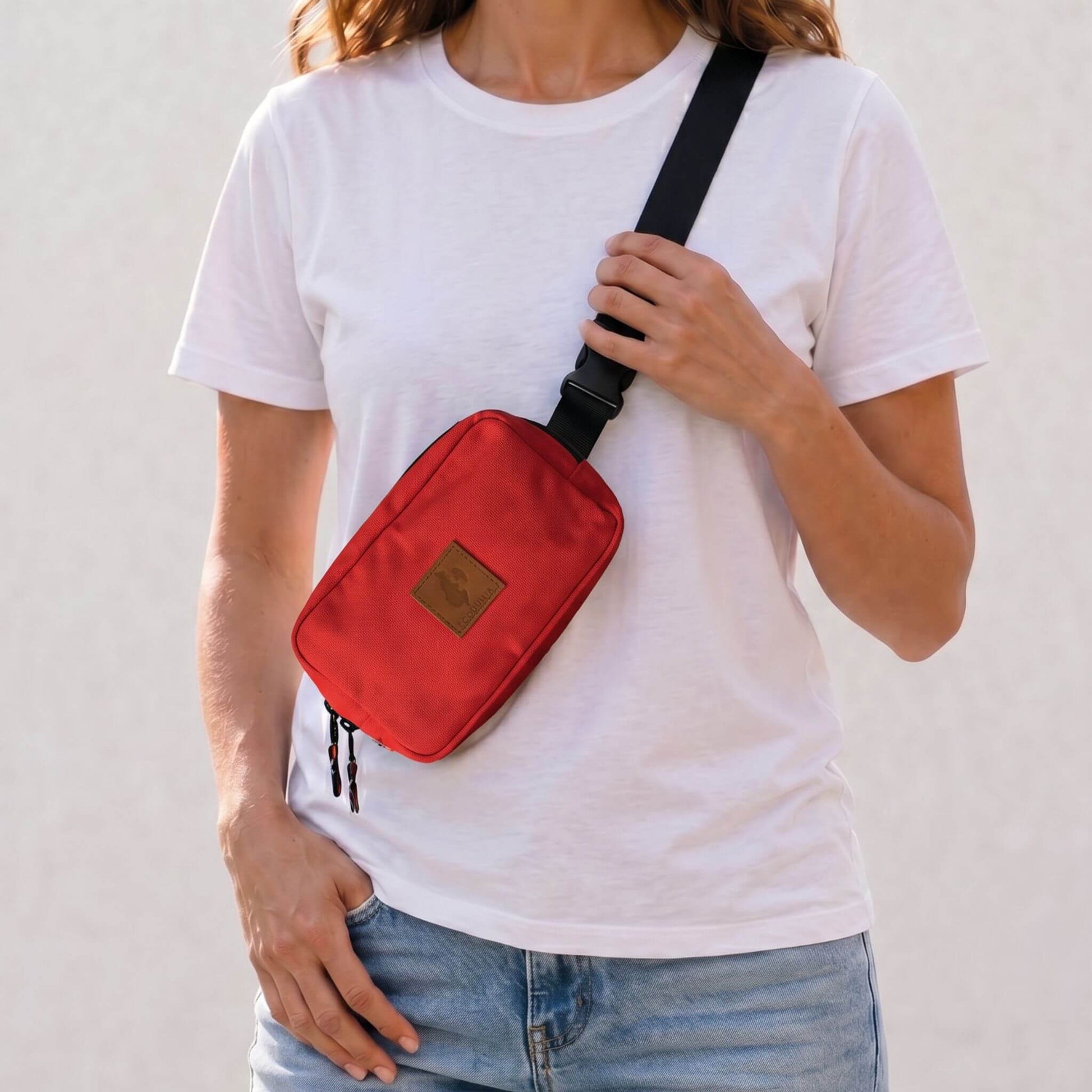 Canvas Crossbody Belt Bag Pouch, The Everywhere Belt Bag #color_red