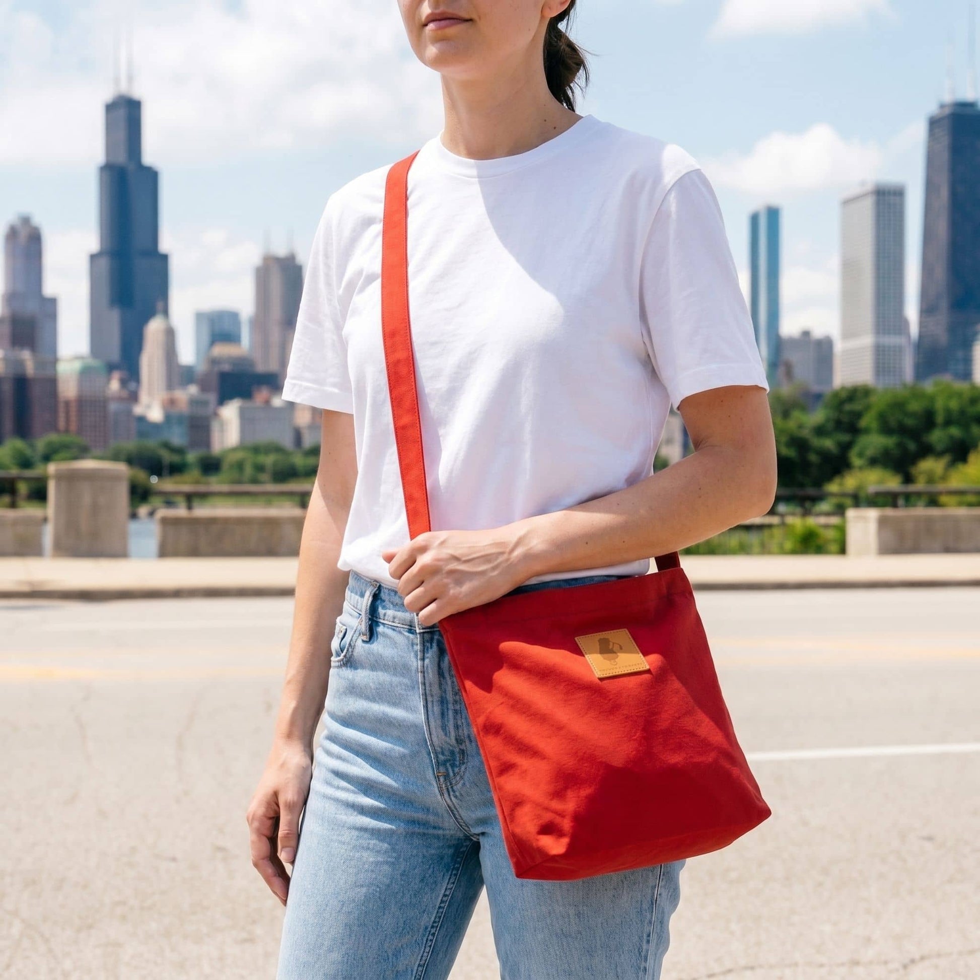 Canvas Mini Crossbody Bag for Men & Women | Amani #color_red