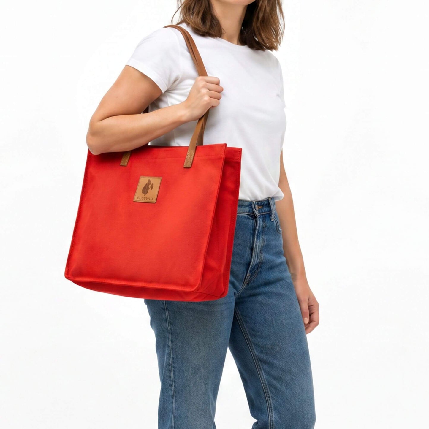 High Quality Canvas Tote Bags for Women  EcoDunia #color_red