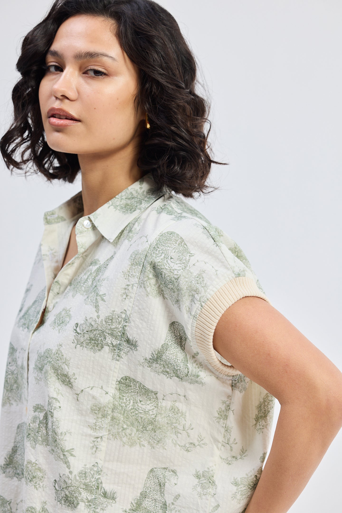 Relaxed-fit Button-down Shirt in Animal print