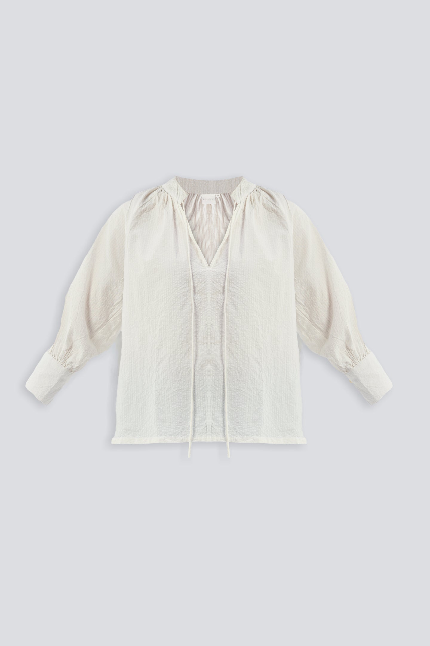 Relaxed Fit Top with Front-tie in Cream