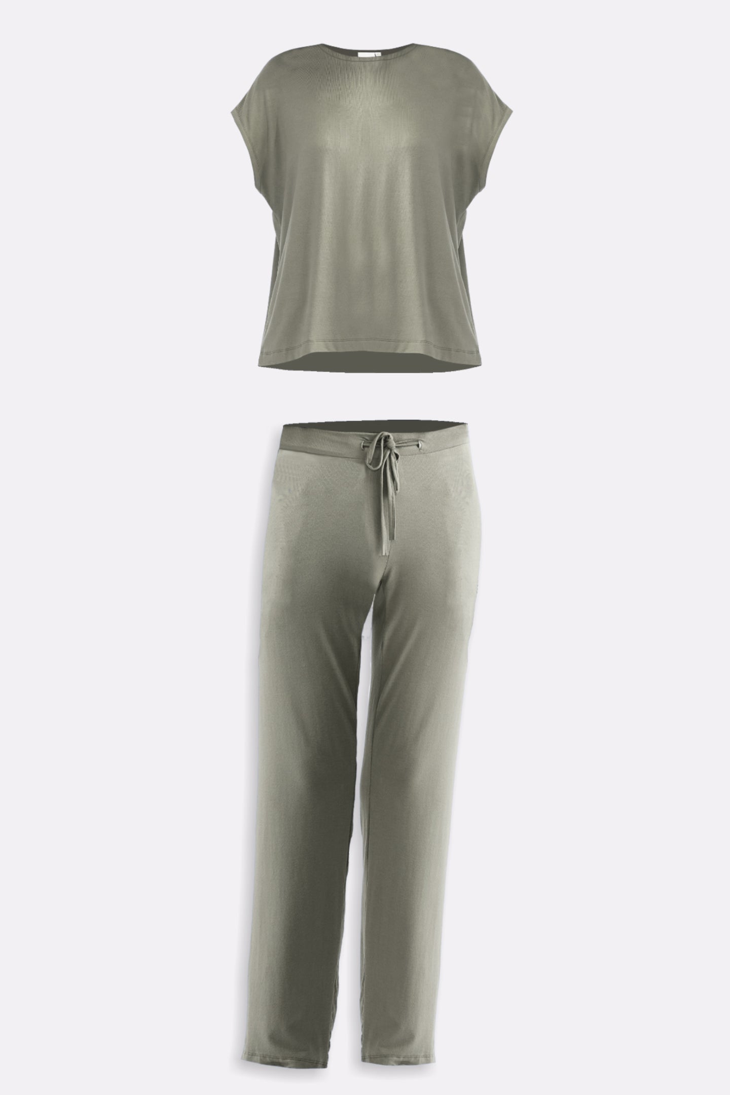 Relaxed Tee Set in Olive