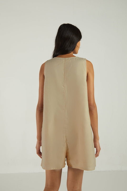Romp and Play Romper In Neutral Beige