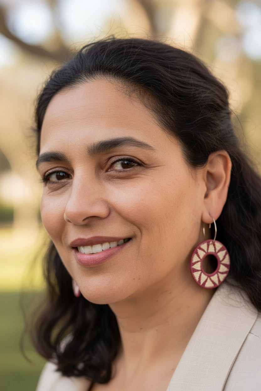 Rose Round Earrings-TAVWE