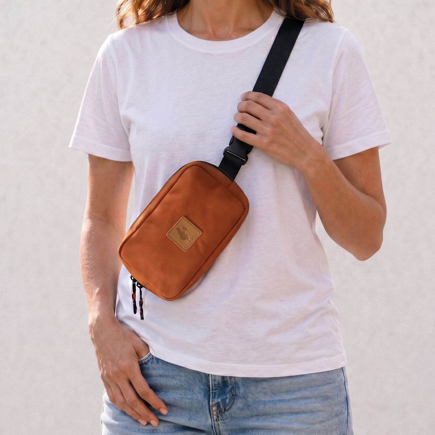 Canvas Crossbody Belt Bag Pouch, The Everywhere Belt Bag #color_rust