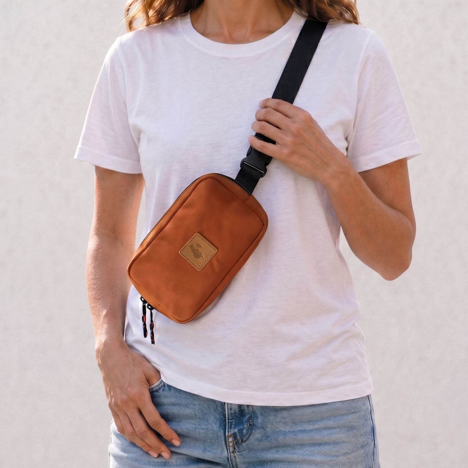 Canvas Crossbody Belt Bag Pouch, The Everywhere Belt Bag #color_rust