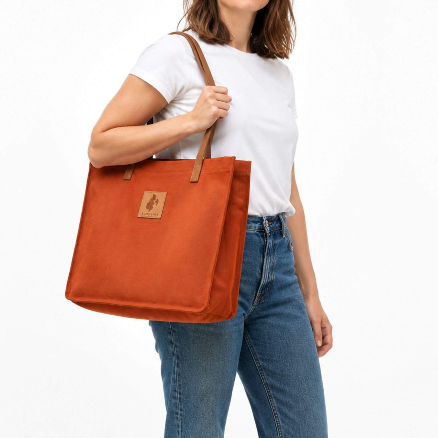 High Quality Canvas Tote Bags for Women  EcoDunia #color_rust