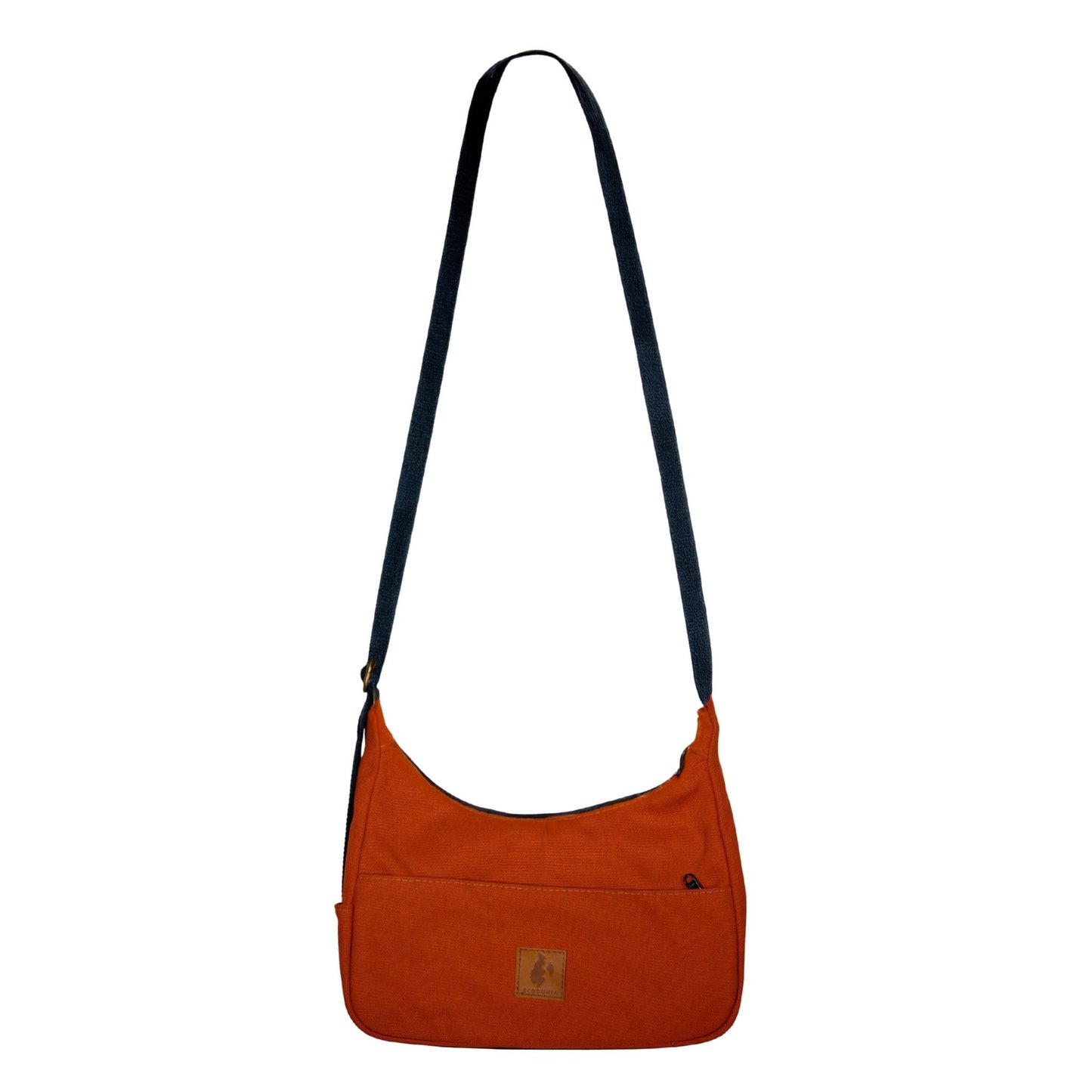 Rust Canvas Shoulder Crescent Bag #color_rust