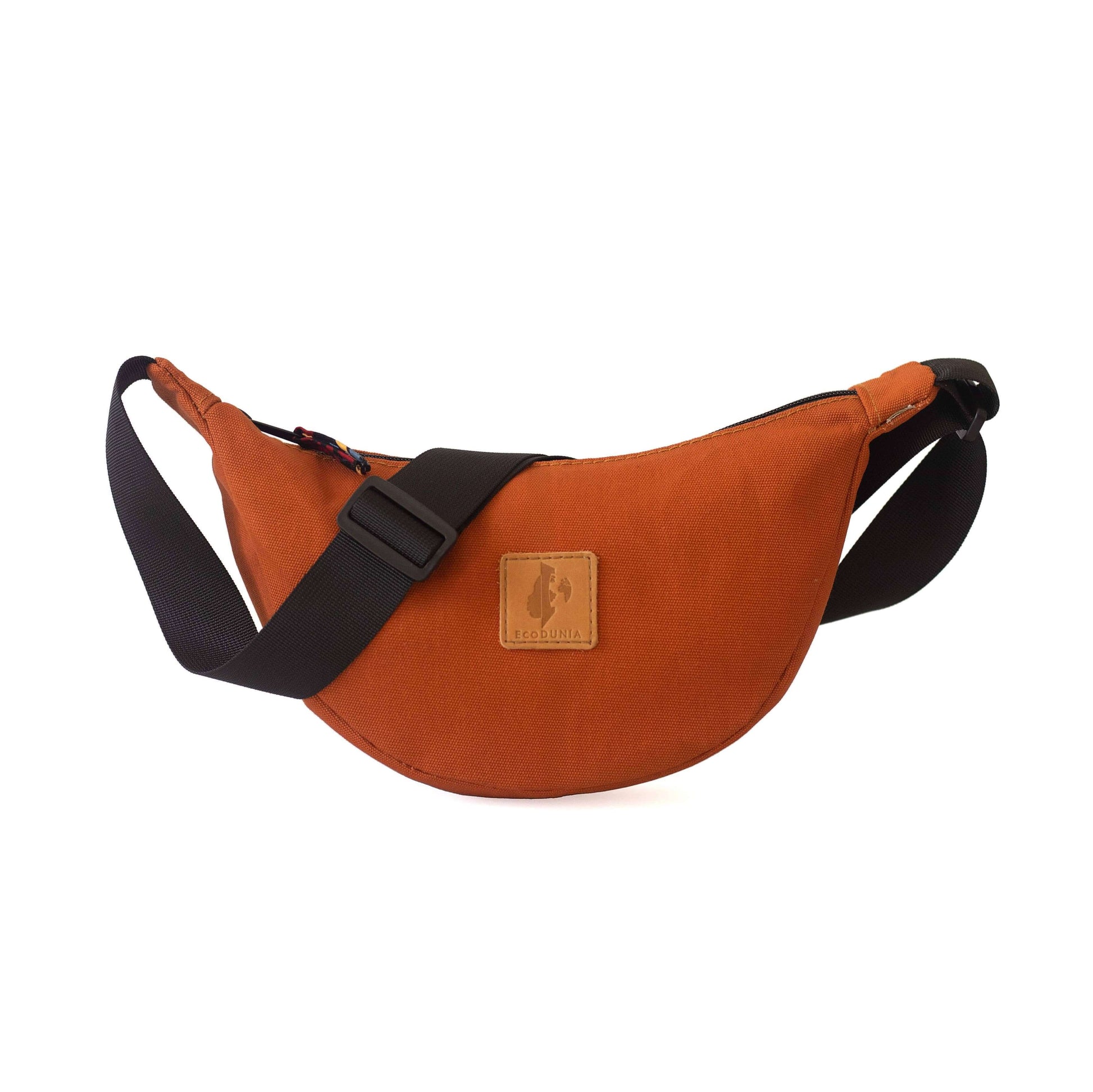 Canvas Forest Green Round Mini Shoulder Bag #color_rust