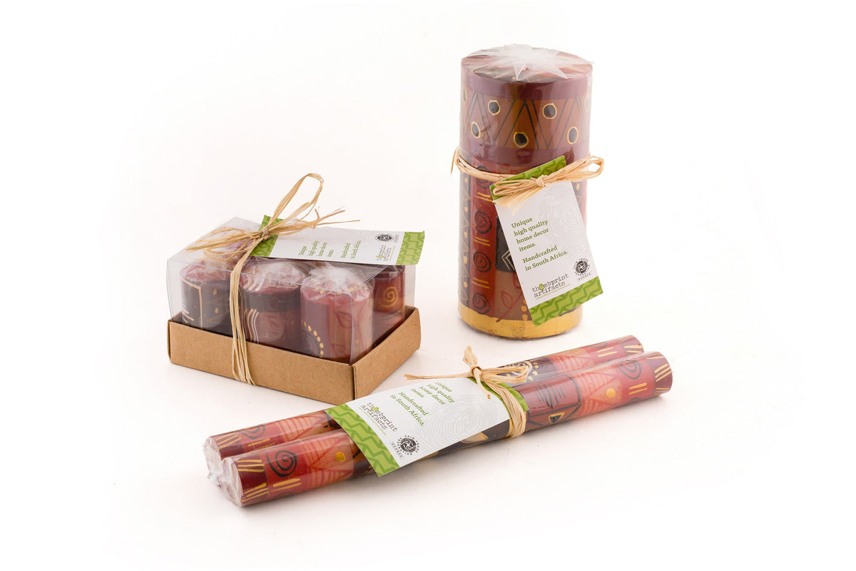 Safari Gold Painted Candles