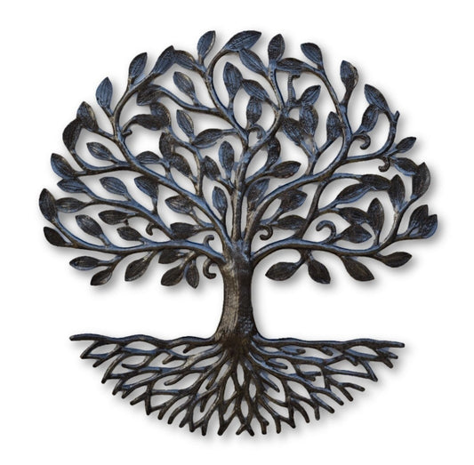 Organic Tree of Life with Roots, Haitian Wall Art 17"