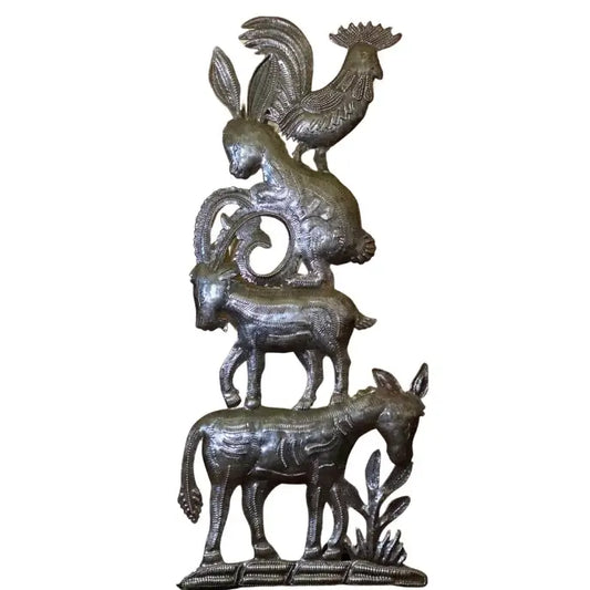 Bremen Stacked Animals, Fair Trade Haitian Metal Art