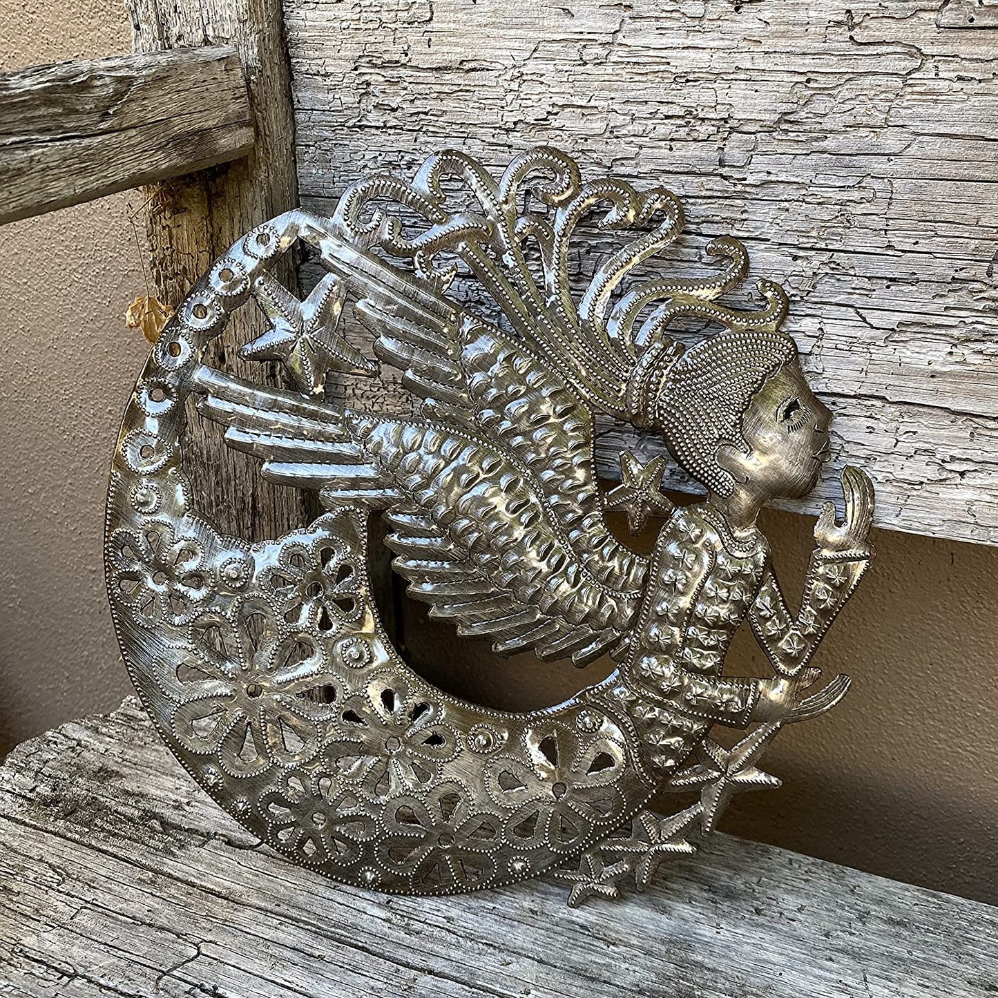 11" Angel Garden Art, Handmade Fair Trade, Wall Decor